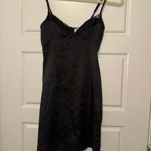 Princess Polly Black Lace Trim Slip Dress